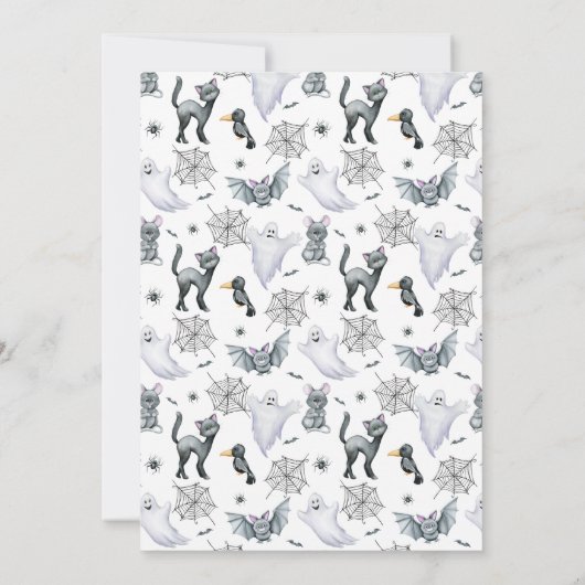 Halloween A Baby is Baby shower Kaart (Achterkant)