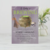 Halloween A Baby is de Uitnodiging van het Baby sh (Staand voorkant)