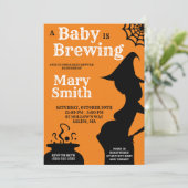 Halloween A Baby is de Uitnodiging van het Baby sh (Staand voorkant)