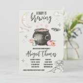 Halloween A Baby is de Uitnodiging van het Baby sh (Staand voorkant)