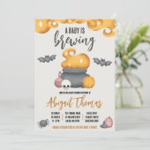 Halloween A Baby is de Uitnodiging van het Baby sh (Staand voorkant)