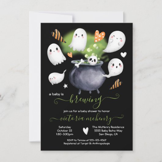 Halloween A Baby is een snuffelschoen Kaart (Voorkant)