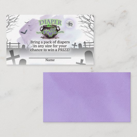 Halloween A Baby is het Brouwen van Luier Raffle K Informatiekaartje (Voorkant / Achterkant)