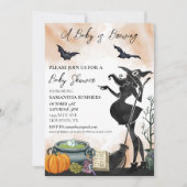 Halloween A Baby is Waterverf van heks Kaart (Voorkant)