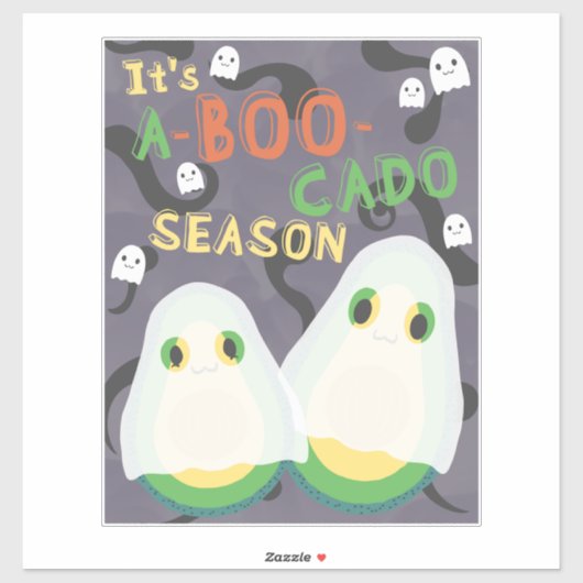 Halloween A-BOO-Cado Spooky Schattigee Avocado Gho Sticker (Vel)
