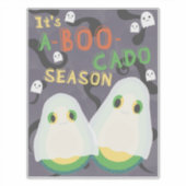 Halloween A-BOO-Cado Spooky Schattigee Avocado Gho Sticker (Voorkant)
