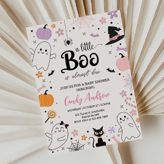 Halloween A Little Boo Baby shower Invitation Kaart