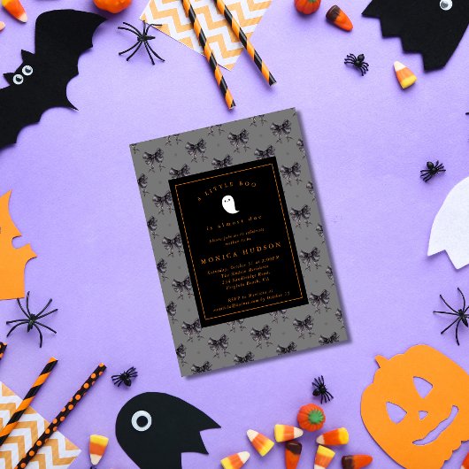 Halloween A Little Boo Coquette Baby shower Kaart