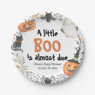 Halloween A Little Boo is bijna te wijten aan Baby Papieren Bordje
