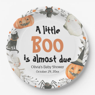 Halloween A Little Boo is bijna te wijten aan Baby Papieren Bordje