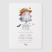 Halloween "A Little Boo is on the Way" Baby shower Vellum Uitnodigingen (Voorkant)