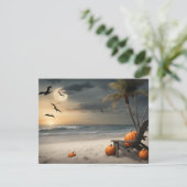 Halloween aan het strand - Blank Notecard Kaart (Staand voorkant)