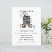 Halloween Aangepast Drankmenu Bord (Staand voorkant)