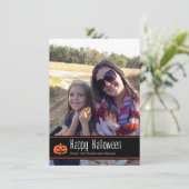 Halloween Aangepaste Foto Jack O Lantern Pompoen Kaart (Staand voorkant)