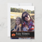 Halloween Aangepaste Foto Jack O Lantern Pompoen Kaart (Voorkant)