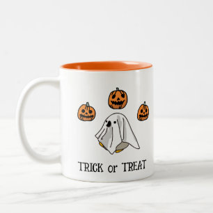 Halloween aangepaste grillige grappige geesten tweekleurige koffiemok
