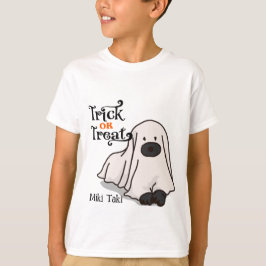 Halloween aangepaste grillige grappige hond geest t-shirt
