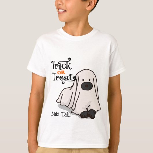 Halloween aangepaste grillige grappige hond geest t-shirt