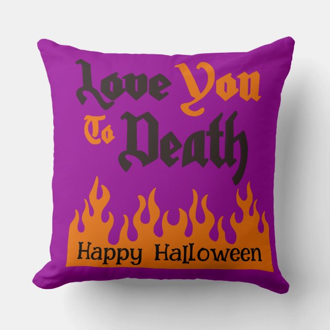 Halloween aangepaste grillige grappige Paarse lief Kussen (Voorkant)
