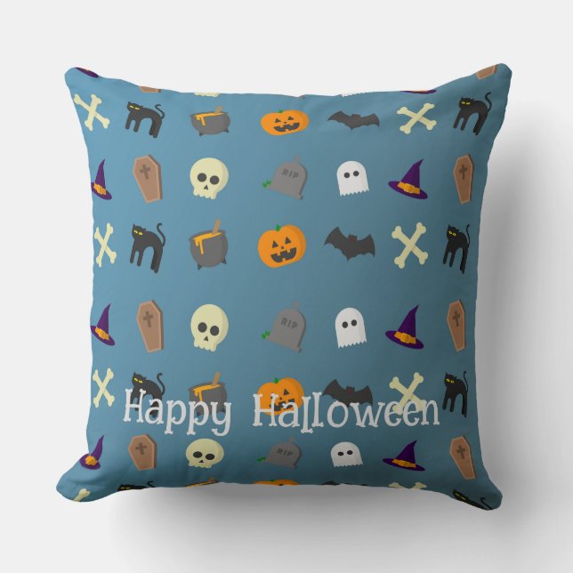 Halloween aangepaste grillige grappige patroon kussen (Voorkant)