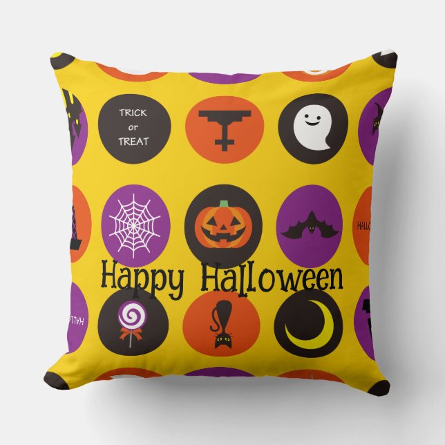 Halloween aangepaste grillige grappige patroon kussen (Voorkant)