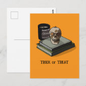 Halloween aangepaste grillige grappige schedel briefkaart (Voorkant / Achterkant)