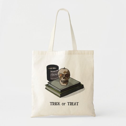 Halloween aangepaste grillige grappige schedel mod tote bag (Voorkant)
