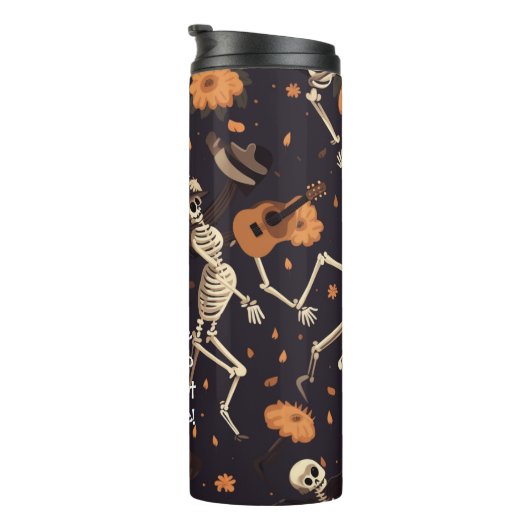 Halloween Aanpassen Gift Grappige Tekst Skelet Dan Thermosbeker (Geroteerd rechts)