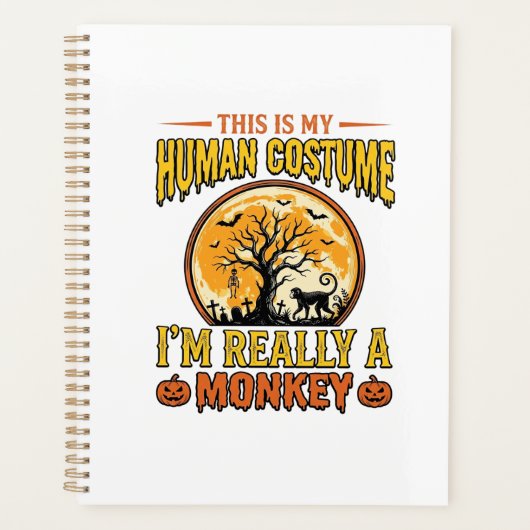 Halloween Aap Kostuum Vintage Shirt Ontwerp_1 Planner (Voorkant)