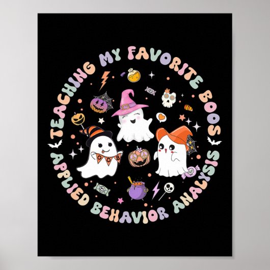 Halloween ABA BCBA RBT Gedragsanalist Ghost Neur Poster (Voorkant)