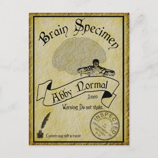 Halloween Abby Normal Recipe Card Briefkaart (Voorkant)