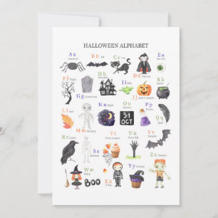 Halloween ABC Poster Kinder Studiegids Kaart