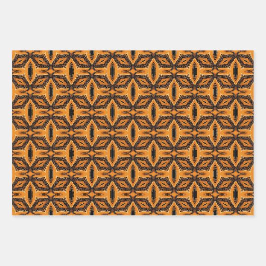 Halloween Abstract Patroon set 3 Inpakpapier Vel (Voorkant 3)