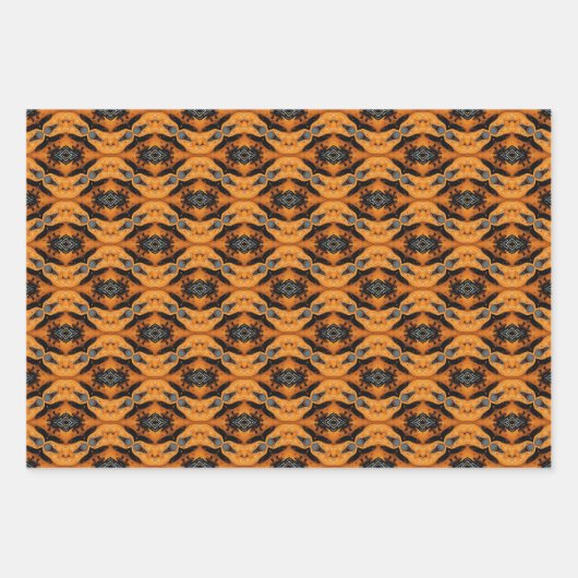 Halloween Abstract Patroon set 3 Inpakpapier Vel (Voorkant)