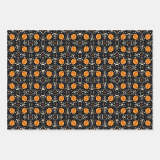 Halloween Abstract Patroon set 5 Inpakpapier Vel (Voorkant 3)