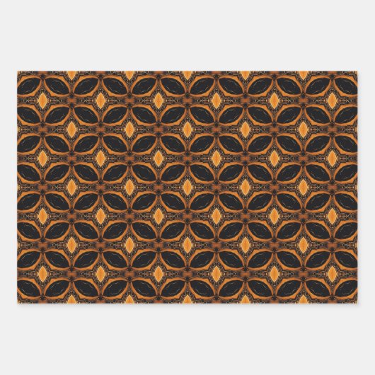 Halloween Abstract Patroon set 5 Inpakpapier Vel (Voorkant)