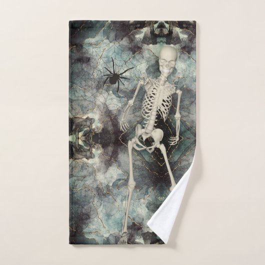 Halloween Abstracte As met Skelet Badkamer  Handdoek (Handdoek)