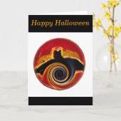 Halloween Abstracte Bat Art Kaart (Gele Bloem)