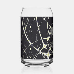 Halloween Abstracte Kunst Gouden Spinnenweb Blikvorm Glas
