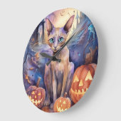 Halloween Abyssiniaanse kat met pompoeneng Grote Klok (Hoek)