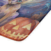 Halloween Abyssiniaanse kat met pompoeneng Snijplank (Hoek)