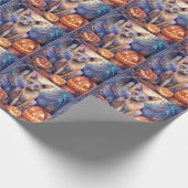 Halloween Abyssinians Kat met pompoenen eng Cadeaupapier (Hoek)