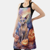 Halloween Abyssinians Kat met pompoenen eng Schort (Insitu)