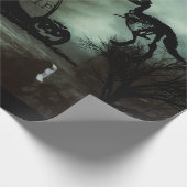 halloween achtergrond met gehakt huis, graven cadeaupapier (Hoek)