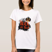 halloween achtergrond met pompoen t-shirt (Voorkant)