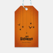 Halloween achtergrond met vleermuizen en spinnen cadeaulabel (Voorkant)