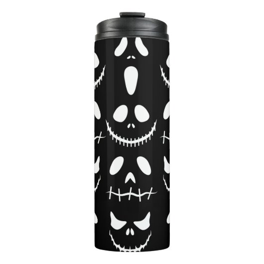 Halloween achtergrond. Naadloos patroon met gloed Thermosbeker (Voorkant)