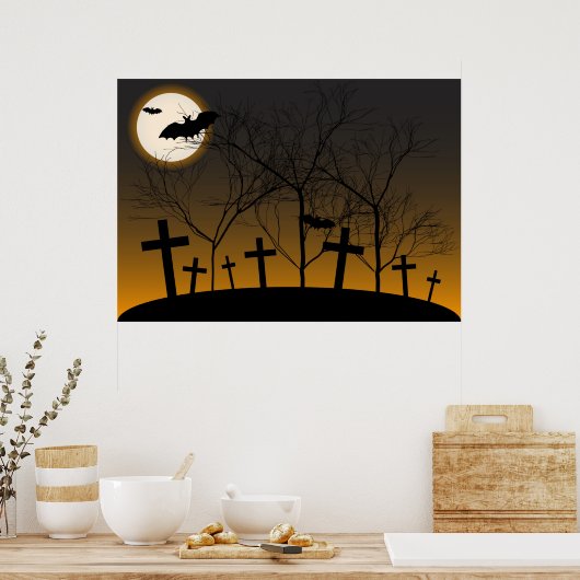 Halloween-achtergrond Poster (Keuken)