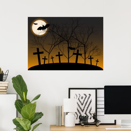 Halloween-achtergrond Poster (Thuiskantoor)