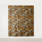 Halloween-achtergronden met personages wandkleed (Voorkant)